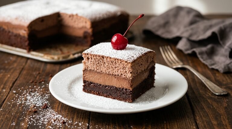 Chocolate Magic Custard Cake: One Batter, Three Layers